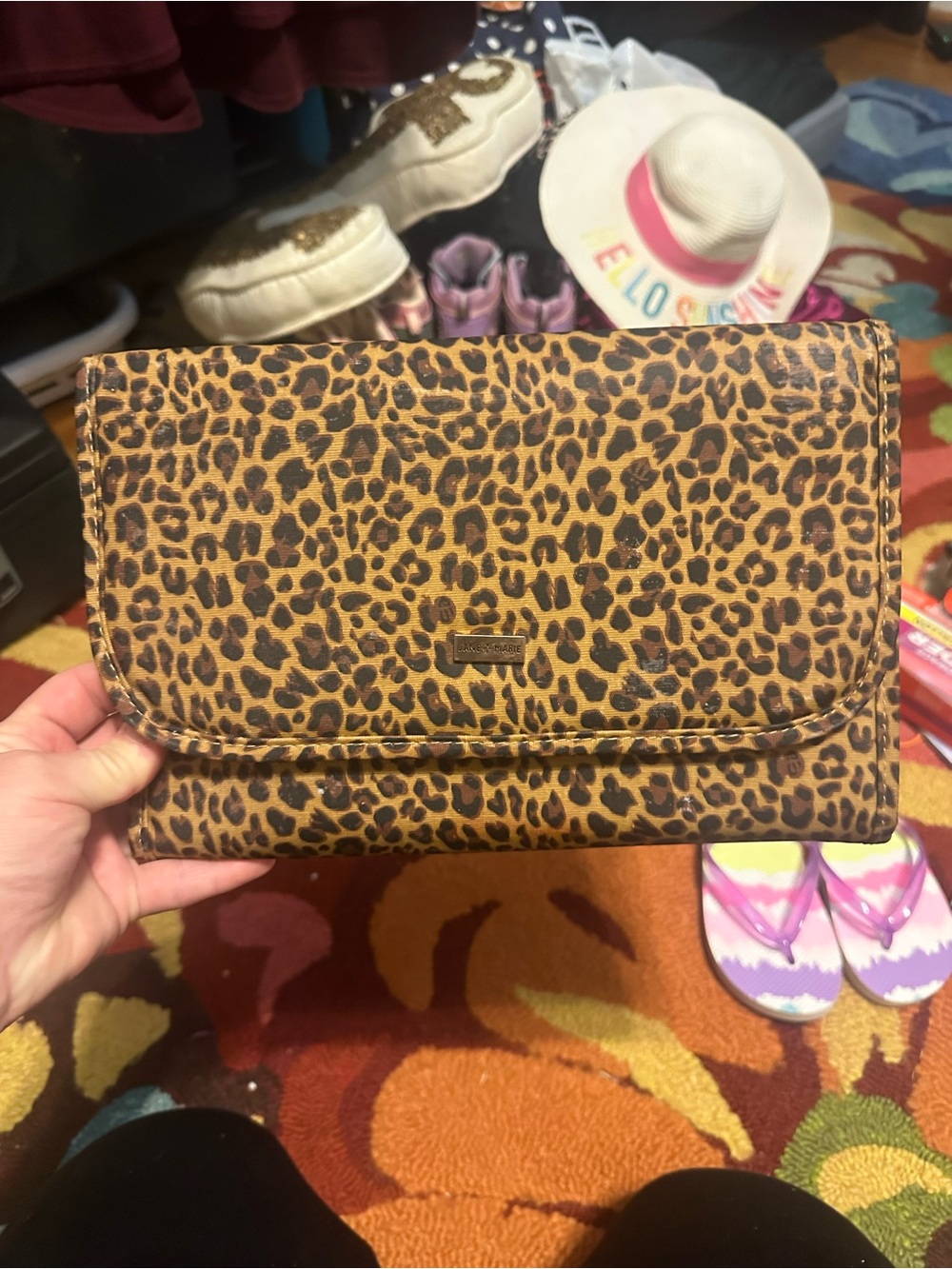 Leopard Print Fold-Over Jewelry Clutch